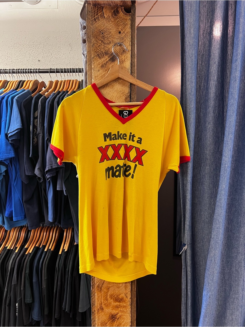 Vintage 80s XXXX Yellow/ Red Raglan T-shirt